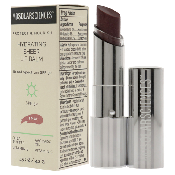 Hydrating Sheer Lip Balm SPF 30 - Spice BY MDSolarSciences for Women 0.15 oz - Picture 4 of 4